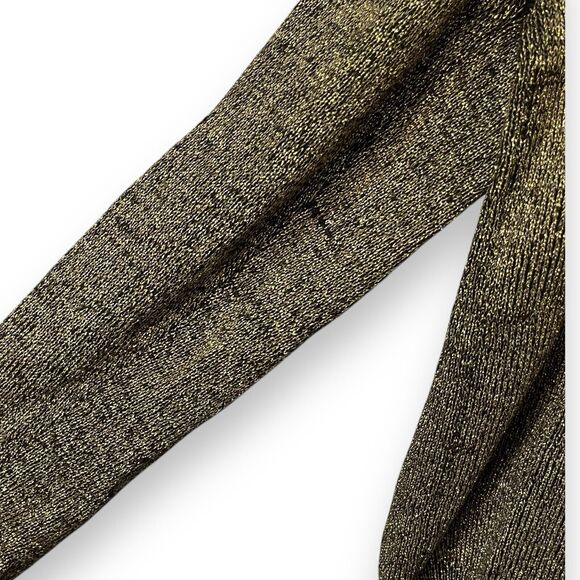 Pronto Moda Mock Neck Sweater Women's Medium Black Gold Metallic VTG Cozy Casual - Picture 8 of 13